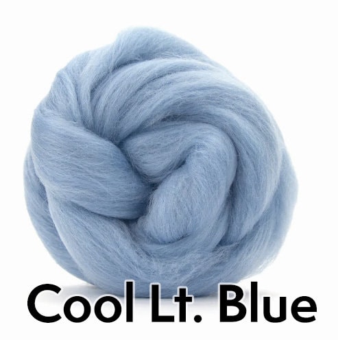 Blues | Extrafine Merino Wool Roving (Top), 18-19 Micron, 50 gr. (1.76 oz). For Wet Felting, Nuno Felting, Needle Felting, Spinning.