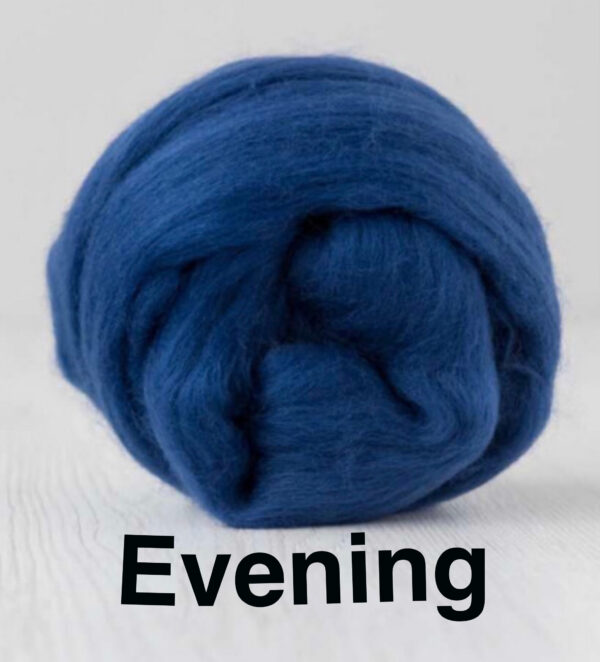 Blues | Extrafine Merino Wool Roving (Top), 18-19 Micron, 50 gr. (1.76 oz). For Wet Felting, Nuno Felting, Needle Felting, Spinning.