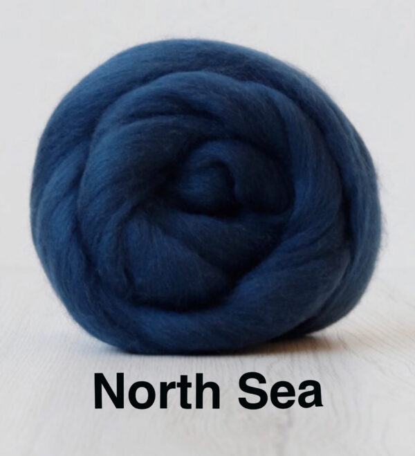 Blues | Extrafine Merino Wool Roving (Top), 18-19 Micron, 50 gr. (1.76 oz). For Wet Felting, Nuno Felting, Needle Felting, Spinning.