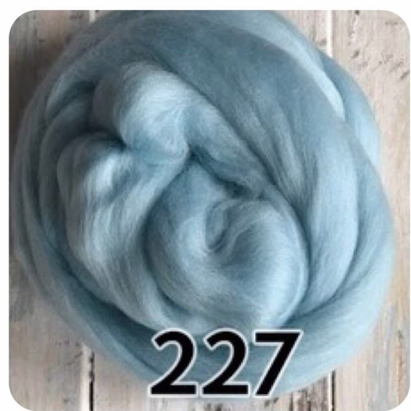 Blues | Extrafine Merino Wool Roving (Top), 18-19 Micron, 50 gr. (1.76 oz). For Wet Felting, Nuno Felting, Needle Felting, Spinning.