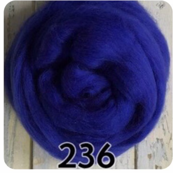 Blues | Extrafine Merino Wool Roving (Top), 18-19 Micron, 50 gr. (1.76 oz). For Wet Felting, Nuno Felting, Needle Felting, Spinning.