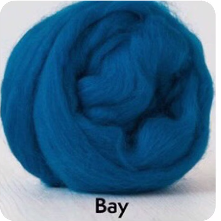 Blues | Extrafine Merino Wool Roving (Top), 18-19 Micron, 50 gr. (1.76 oz). For Wet Felting, Nuno Felting, Needle Felting, Spinning. - Image 21