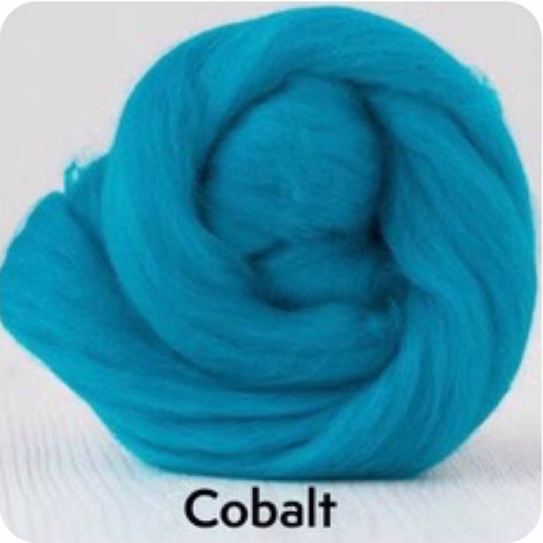 Blues | Extrafine Merino Wool Roving (Top), 18-19 Micron, 50 gr. (1.76 oz). For Wet Felting, Nuno Felting, Needle Felting, Spinning.