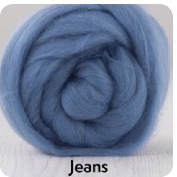 Blues | Extrafine Merino Wool Roving (Top), 18-19 Micron, 50 gr. (1.76 oz). For Wet Felting, Nuno Felting, Needle Felting, Spinning.