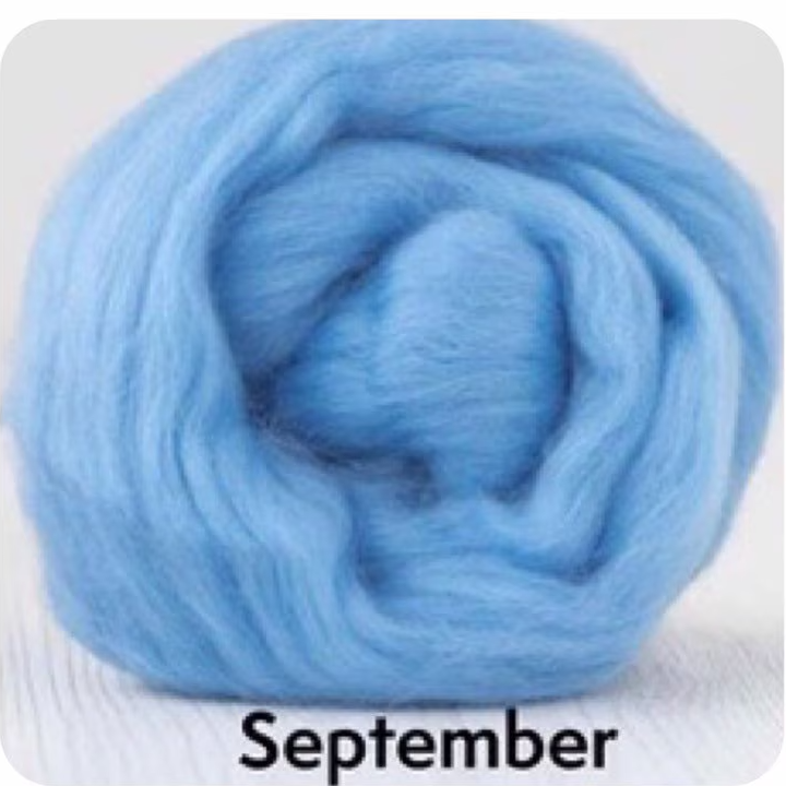 Blues | Extrafine Merino Wool Roving (Top), 18-19 Micron, 50 gr. (1.76 oz). For Wet Felting, Nuno Felting, Needle Felting, Spinning. - Image 13