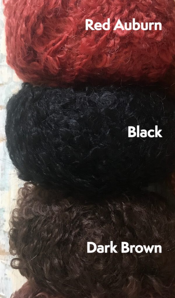 DollyMo - Mohair Bouclé (large curl) for Waldorf Doll Hair, Natural Cloth Doll, Natural Crafting