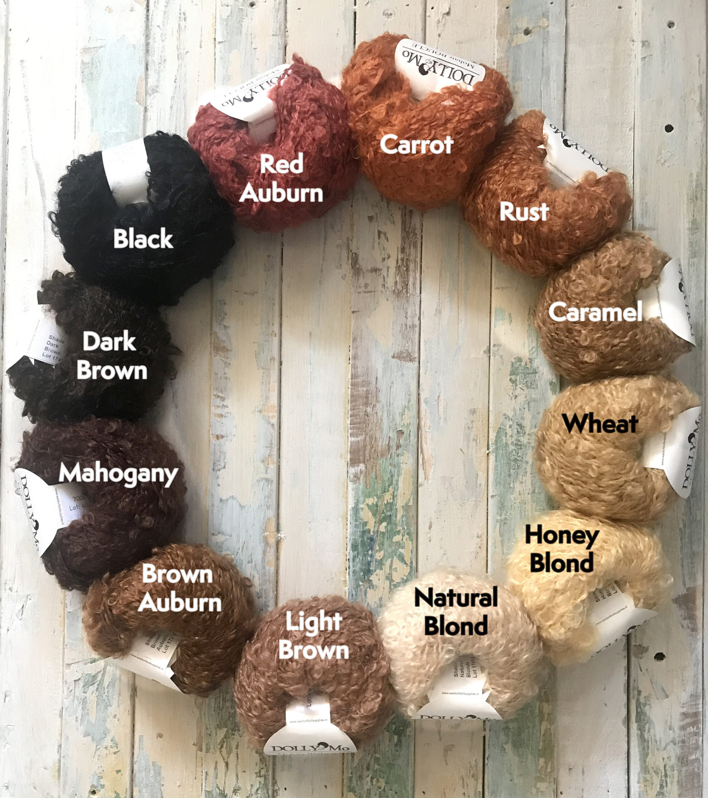 DollyMo - Mohair Bouclé (large curl) for Waldorf Doll Hair, Natural Cloth Doll, Natural Crafting - Image 2