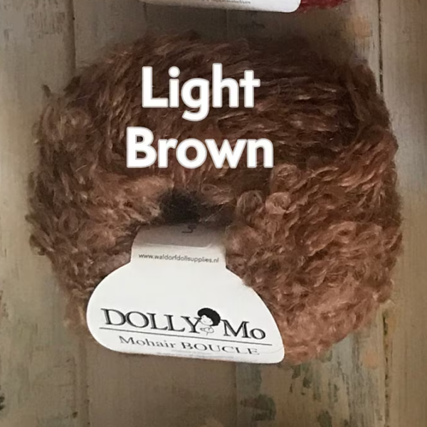 DollyMo - Mohair Bouclé (large curl) for Waldorf Doll Hair, Natural Cloth Doll, Natural Crafting