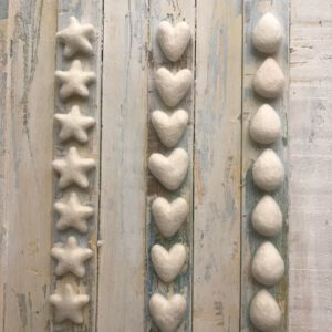 Felt Heart or Star or Drop – 100% Wool – Natural Colour – Great for Dyeing