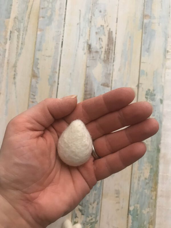 Felt Heart or Star or Drop – 100% Wool – Natural Colour – Great for Dyeing