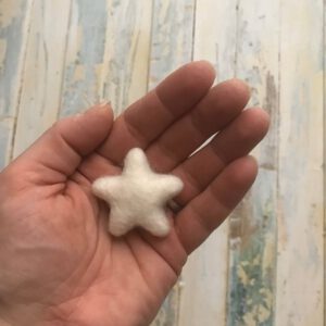 Felt Heart or Star or Drop – 100% Wool – Natural Colour – Great for Dyeing - Image 3