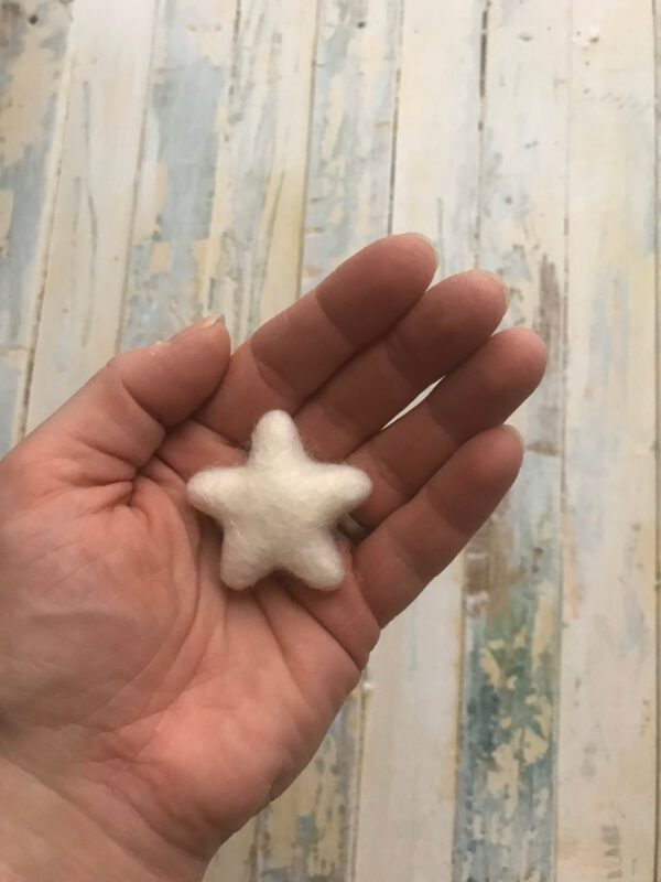 Felt Heart or Star or Drop – 100% Wool – Natural Colour – Great for Dyeing