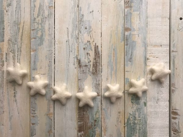 Felt Heart or Star or Drop – 100% Wool – Natural Colour – Great for Dyeing