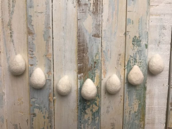 Felt Heart or Star or Drop – 100% Wool – Natural Colour – Great for Dyeing