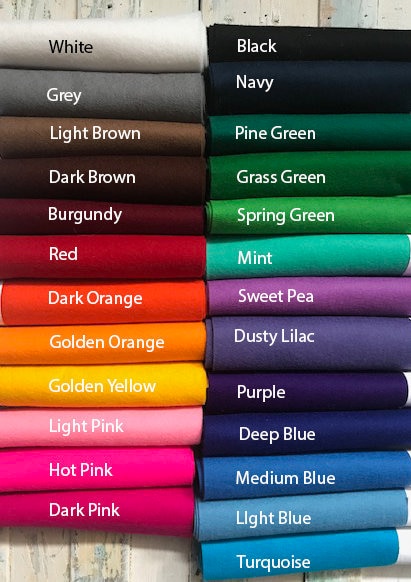 Large Sheets - Pure Wool Felt - 40 x 40cm (15.75" x 15.75") 100% Wool