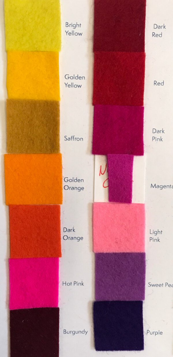 Large Sheets - Pure Wool Felt - 40 x 40cm (15.75" x 15.75") 100% Wool