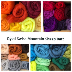 Swiss Mountain Sheep - Dyed Batt - Bergschaf - Valois - 27 micron - 50 gram units