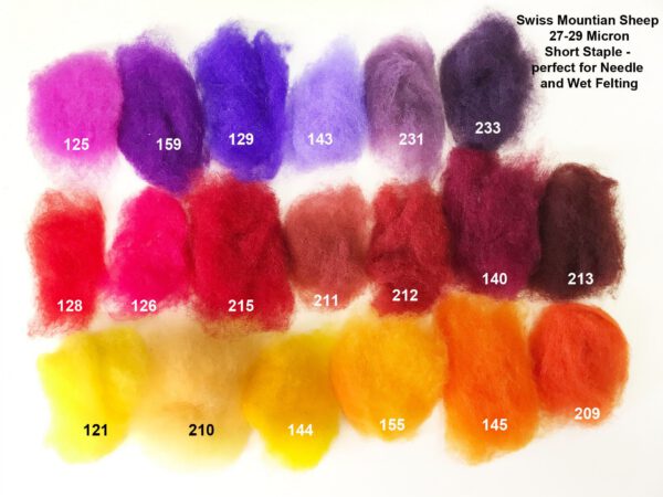 Swiss Mountain Sheep - Dyed Batt - Bergschaf - Valois - 27 micron - 50 gram units